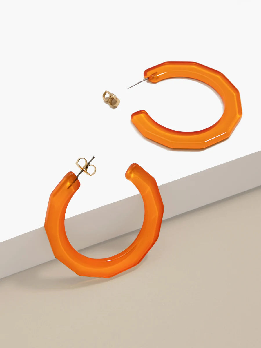 Large Resin Textured Open Hoop