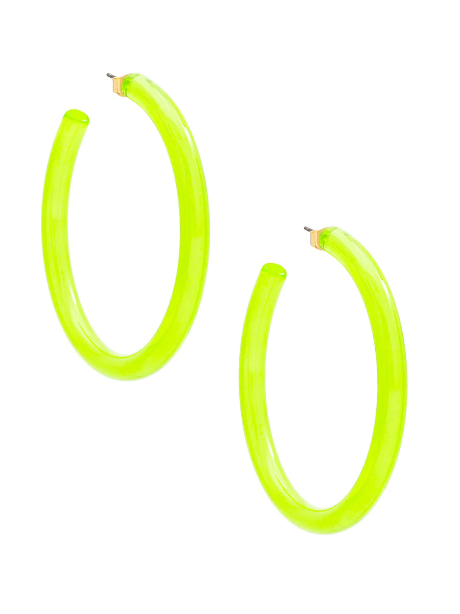 Neon Lucite Open Hoop