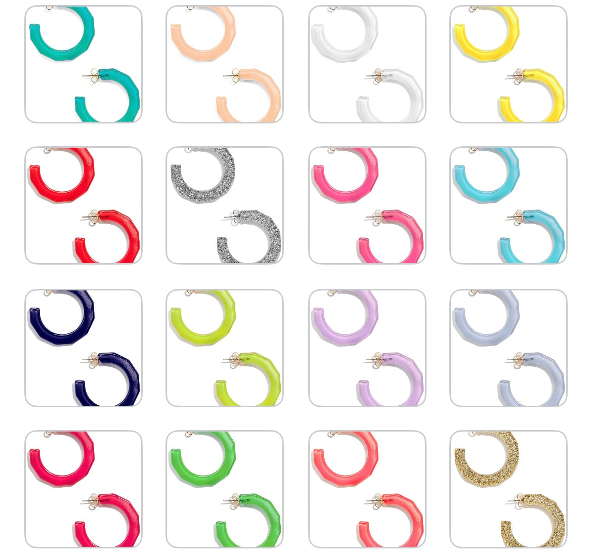 Large Resin Textured Open Hoop